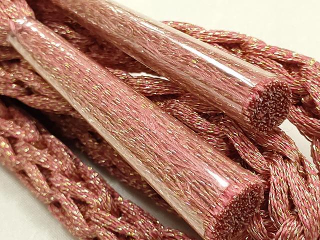 平和屋着物●和装小物　帯締め・帯揚げセット　丸組　霞文　金糸　金通し地　めいくやまと　正絹　逸品　未使用　AABL1897ay