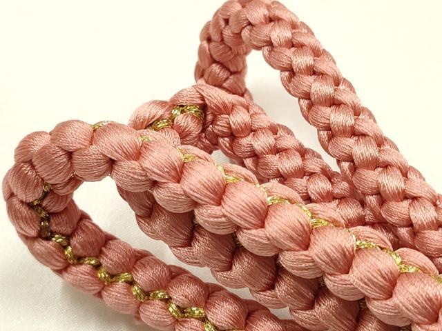 平和屋着物●和装小物　帯締め・帯揚げセット　丸組　辻が花　金糸　金通し地　めいくやまと　正絹　逸品　未使用　AABL1899ay