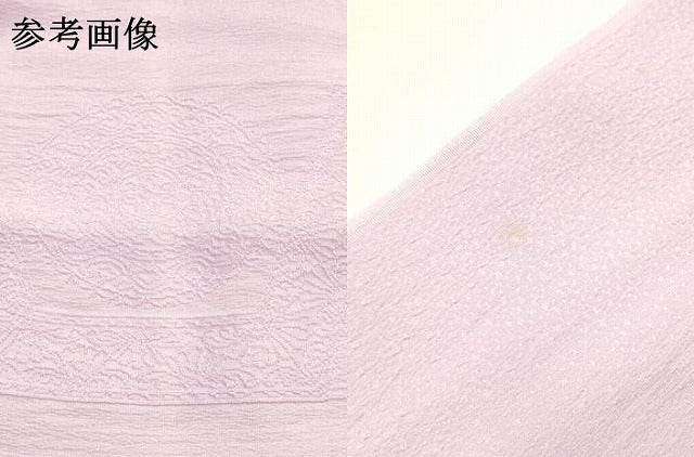 平和屋着物●和装小物　帯締め・帯揚げセット　平組　幾何学地紋　淡紅藤色　正絹　逸品　未使用　AABL1900ay