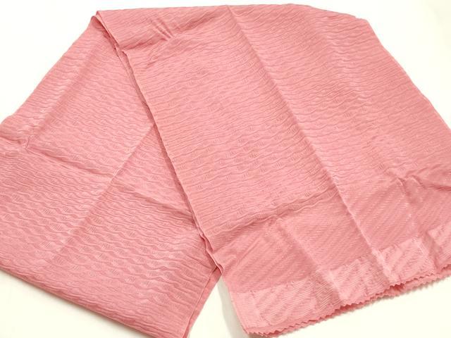 平和屋着物●和装小物　帯締め・帯揚げセット　草木染　平組　よろけ縞　紅梅色　正絹　逸品　未使用　AABL1905ay