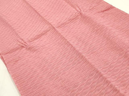 平和屋着物●和装小物　帯締め・帯揚げセット　草木染　平組　よろけ縞　紅梅色　正絹　逸品　未使用　AABL1905ay