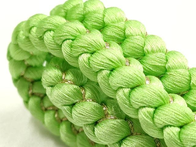 平和屋着物●和装小物　振袖用帯締め・帯揚げセット　総絞り　金糸　撚り房　正絹　逸品　未使用　AABL1907ay