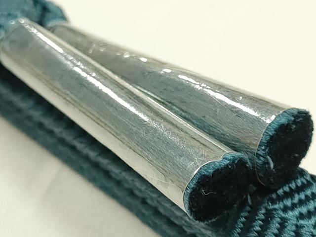 平和屋着物●和装小物　帯締め・帯揚げセット　草木染　笹浪組　彩小路　幾何学地紋　金糸　暈し染め　正絹　逸品　未使用　AABL1908ay