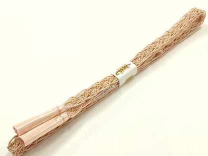 平和屋着物＊夏物　和装小物　帯締め・帯揚げセット　レース組　草花文　金糸　正絹　逸品　未使用　AABL1913ay