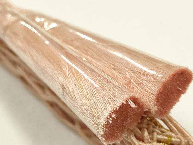 平和屋着物＊夏物　和装小物　帯締め・帯揚げセット　レース組　草花文　金糸　正絹　逸品　未使用　AABL1913ay