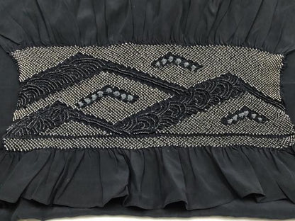 平和屋着物▼男性　和装小物　兵児帯　中抜き絞り　立波吉祥文　正絹　逸品　AABL1929ay