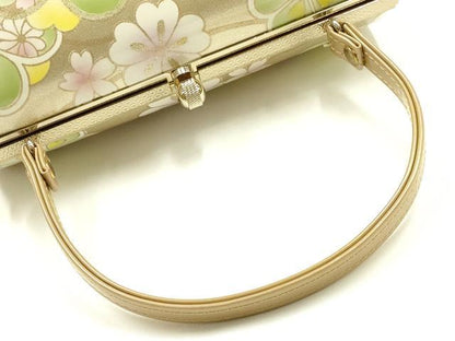 平和屋着物▼和装小物　和装バッグ　振袖用　ハンドバッグ　花柄　金彩　逸品　AABL1932ay
