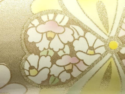 平和屋着物▼和装小物　和装バッグ　振袖用　ハンドバッグ　花柄　金彩　逸品　AABL1932ay
