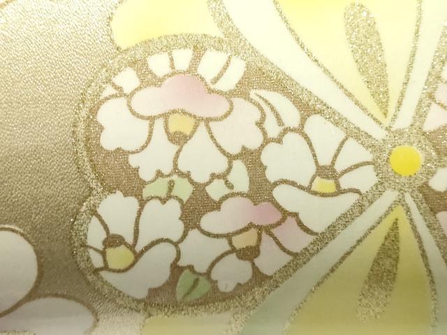 平和屋着物▼和装小物　和装バッグ　振袖用　ハンドバッグ　花柄　金彩　逸品　AABL1932ay