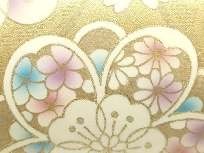 平和屋着物▼和装小物　和装バッグ　振袖用　ハンドバッグ　花柄　金彩　逸品　AABL1933ay