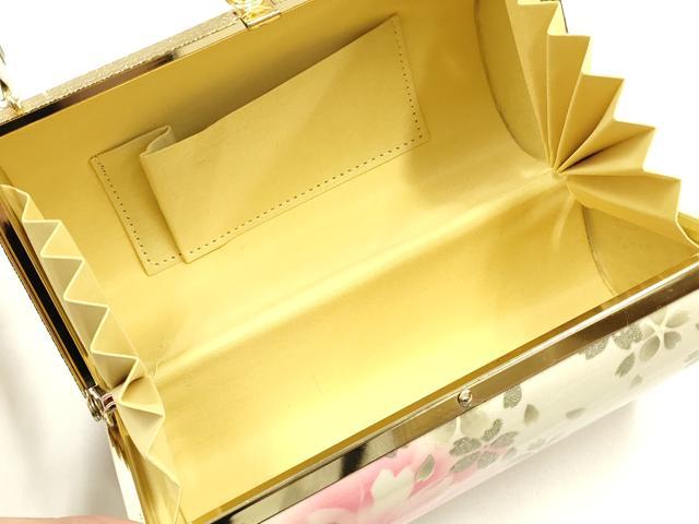 平和屋着物▼和装小物　和装バッグ　振袖用　ハンドバッグ　花柄　銀彩　暈し　逸品　AABL1934ay