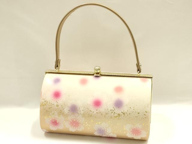 平和屋着物▼和装小物　和装バッグ　振袖用　ハンドバッグ　花柄　金彩　暈し　逸品　AABL1936ay