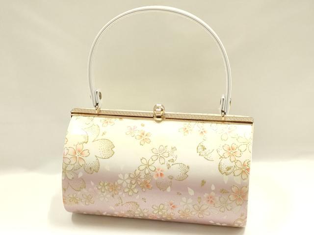 平和屋着物▼和装小物　和装バッグ　振袖用　ハンドバッグ　花柄　金彩　暈し　逸品　AABL1938ay