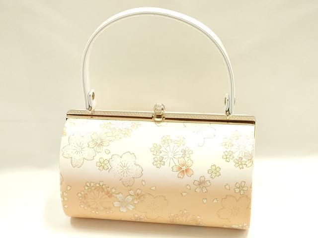 平和屋着物▼和装小物　和装バッグ　振袖用　ハンドバッグ　花柄　金彩　暈し　逸品　AABL1939ay