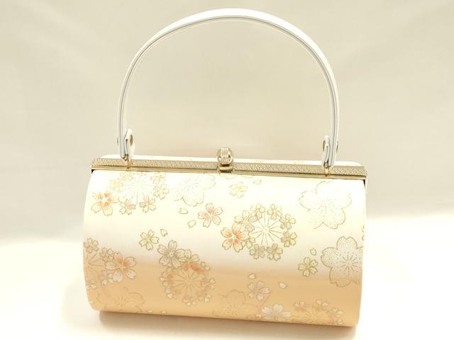平和屋着物▼和装小物　和装バッグ　振袖用　ハンドバッグ　花柄　金彩　暈し　逸品　AABL1939ay