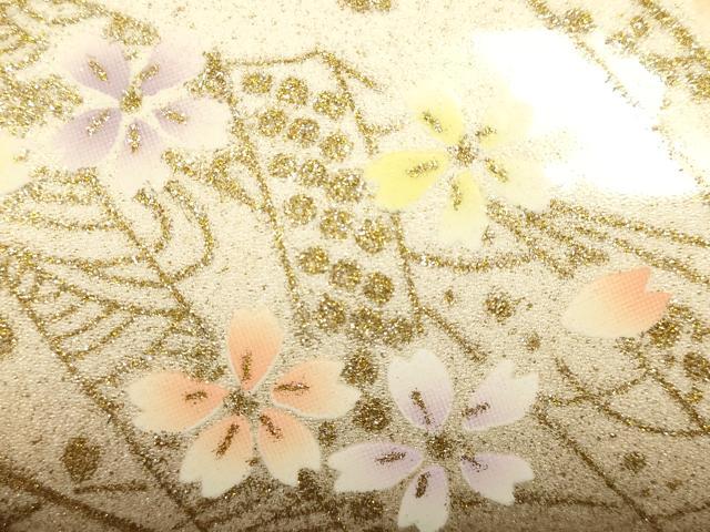 平和屋着物▼和装小物　和装バッグ　振袖用　ハンドバッグ　花柄　金銀彩　暈し　逸品　AABL1940ay