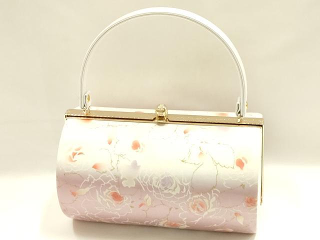 平和屋着物▼和装小物　和装バッグ　振袖用　ハンドバッグ　花柄　金糸　暈し　逸品　AABL1941ay