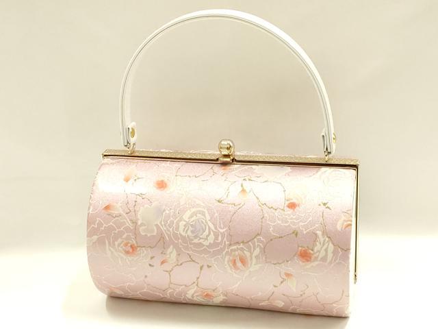 平和屋着物▼和装小物　和装バッグ　振袖用　ハンドバッグ　花柄　金彩　暈し　逸品　AABL1942ay