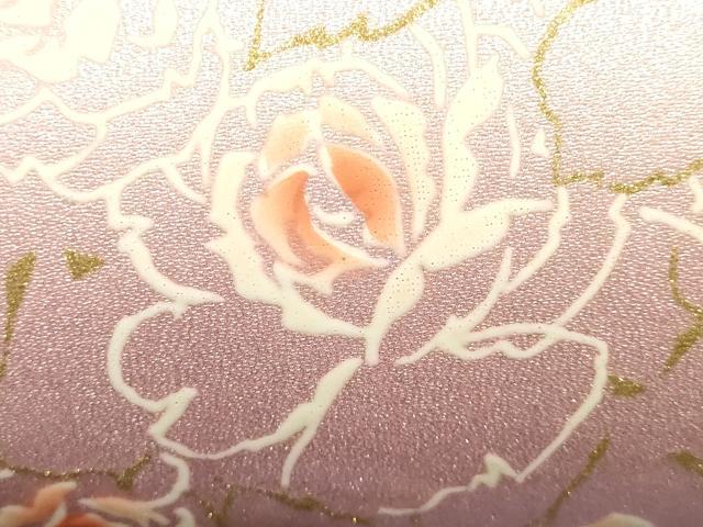 平和屋着物▼和装小物　和装バッグ　振袖用　ハンドバッグ　花柄　金彩　暈し　逸品　AABL1942ay