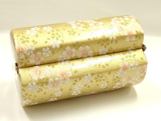 平和屋着物▼和装小物　和装バッグ　振袖用　ハンドバッグ　花柄　金彩　暈し　逸品　AABL1943ay