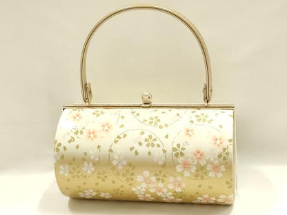平和屋着物▼和装小物　和装バッグ　振袖用　ハンドバッグ　花柄　金彩　暈し　逸品　AABL1944ay