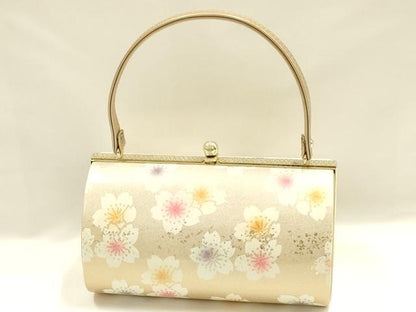 平和屋着物▼和装小物　和装バッグ　振袖用　ハンドバッグ　花柄　金彩　逸品　AABL1945ay
