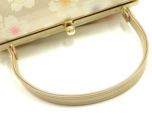 平和屋着物▼和装小物　和装バッグ　振袖用　ハンドバッグ　花柄　金彩　逸品　AABL1945ay