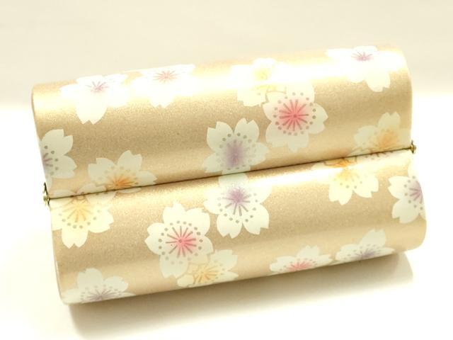 平和屋着物▼和装小物　和装バッグ　振袖用　ハンドバッグ　花柄　金彩　逸品　AABL1945ay