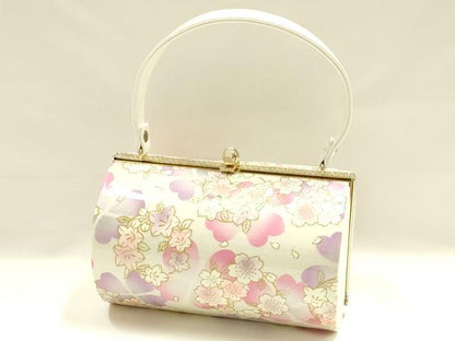 平和屋着物▼和装小物　和装バッグ　振袖用　ハンドバッグ　花柄　金彩　逸品　AABL1946ay