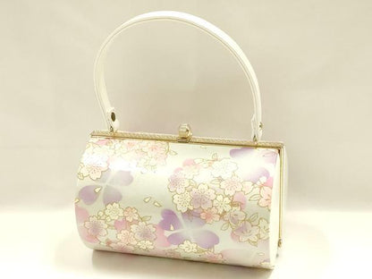 平和屋着物▼和装小物　和装バッグ　振袖用　ハンドバッグ　花柄　金彩　逸品　AABL1947ay