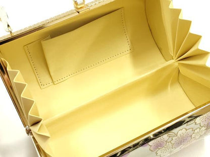 平和屋着物▼和装小物　和装バッグ　振袖用　ハンドバッグ　花柄　金彩　逸品　AABL1947ay