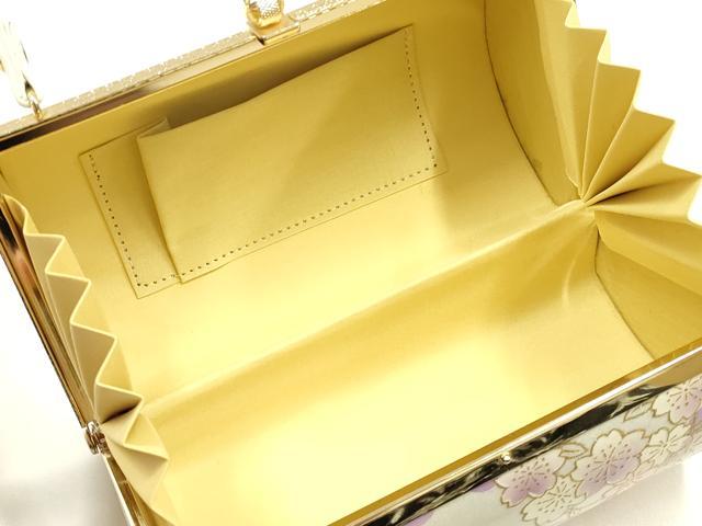 平和屋着物▼和装小物　和装バッグ　振袖用　ハンドバッグ　花柄　金彩　逸品　AABL1947ay