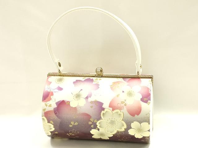 平和屋着物▼和装小物　和装バッグ　振袖用　ハンドバッグ　花柄　金彩　暈し　逸品　AABL1948ay