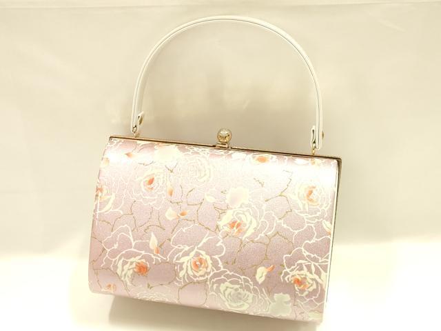 平和屋着物▼和装小物　和装バッグ　振袖用　ハンドバッグ　花柄　金彩　暈し　逸品　AABL1949ay