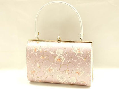 平和屋着物▼和装小物　和装バッグ　振袖用　ハンドバッグ　花柄　金糸　逸品　AABL1950ay