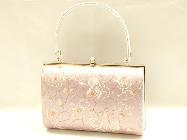 平和屋着物▼和装小物　和装バッグ　振袖用　ハンドバッグ　花柄　金糸　逸品　AABL1950ay