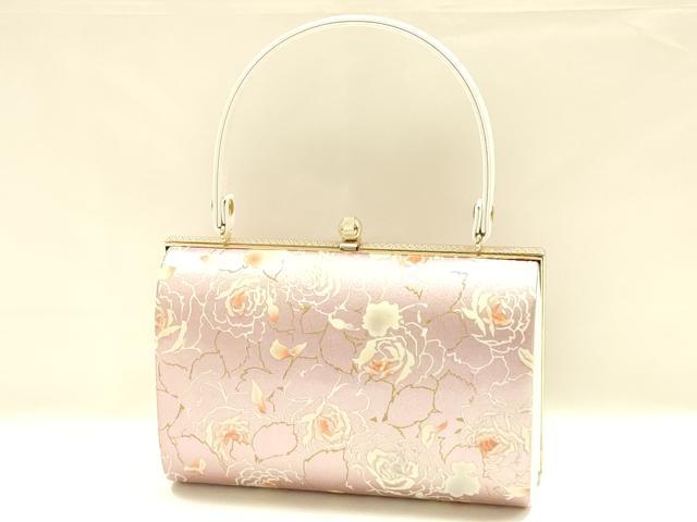 平和屋着物▼和装小物　和装バッグ　振袖用　ハンドバッグ　花柄　金糸　逸品　AABL1950ay