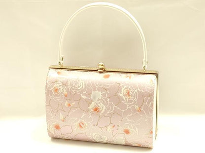 平和屋着物▼和装小物　和装バッグ　振袖用　ハンドバッグ　花柄　金糸　逸品　AABL1951ay