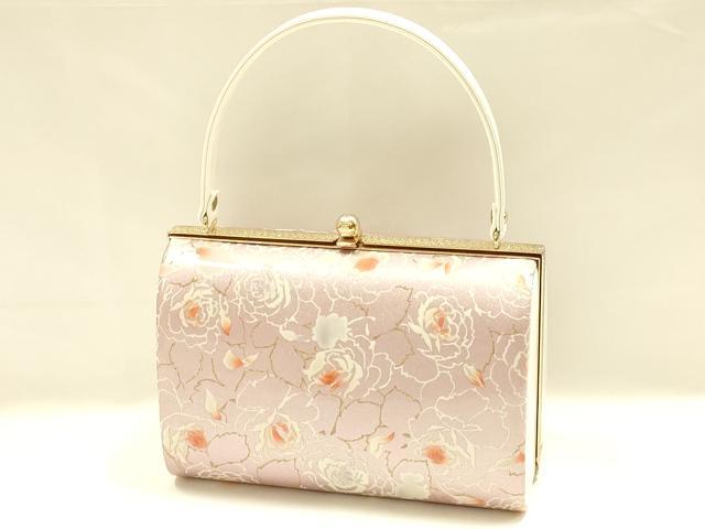 平和屋着物▼和装小物　和装バッグ　振袖用　ハンドバッグ　花柄　金糸　逸品　AABL1951ay