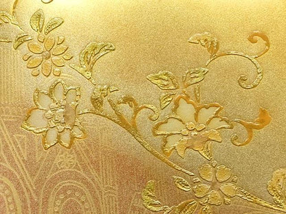 平和屋着物▼和装小物　和装バッグ　ハンドバッグ　更紗風景花文　金彩　逸品　AABL1952ay