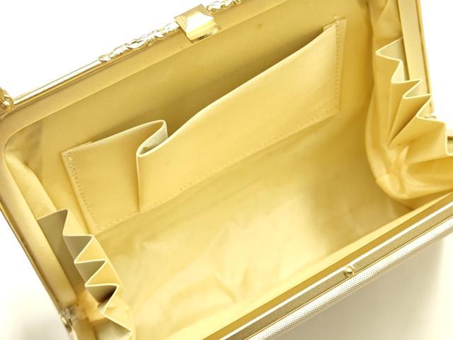 平和屋着物▼和装小物　和装バッグ　ハンドバッグ　舞蝶花文　金糸　帯地使用　逸品　AABL1953ay