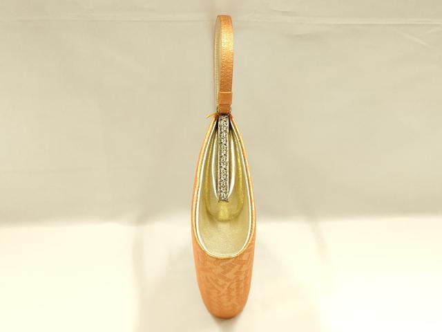 平和屋着物▼和装小物　和装バッグ　神田胡蝶　ハンドバッグ　佐賀錦　切嵌吉祥文　金糸　帯地使用　逸品　未使用　AABL1955ay