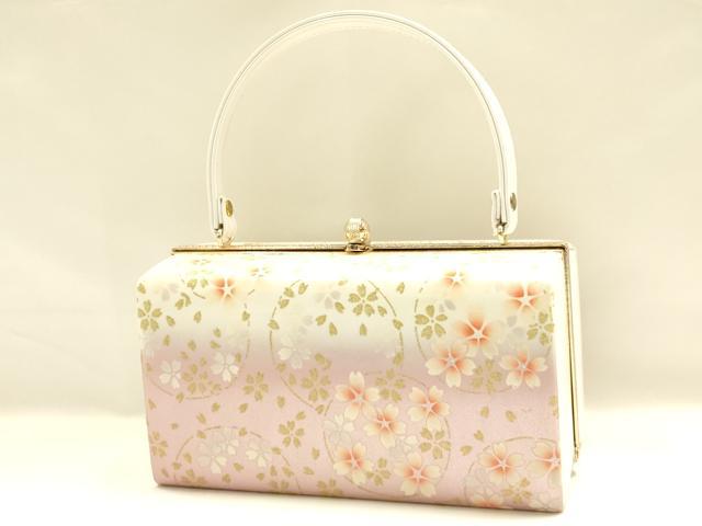 平和屋着物▼和装小物　和装バッグ　振袖用　ハンドバッグ　花柄　金彩　暈し　逸品　AABL1959ay