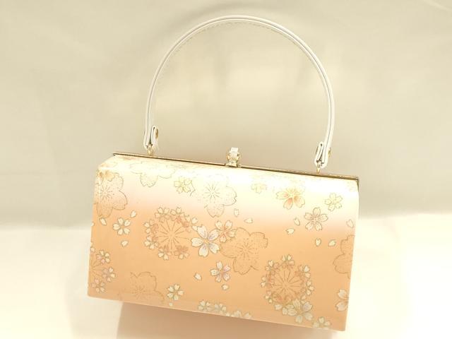 平和屋着物▼和装小物　和装バッグ　振袖用　ハンドバッグ　花柄　金彩　暈し　逸品　AABL1960ay