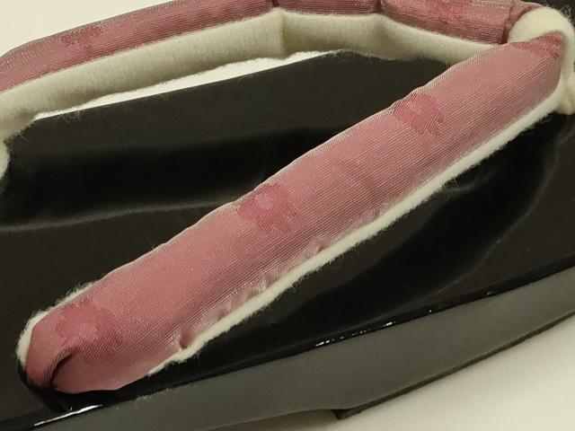平和屋着物▼和装小物　下駄　桐下駄　鼻緒:花柄　逸品　未使用　AABL1962ay