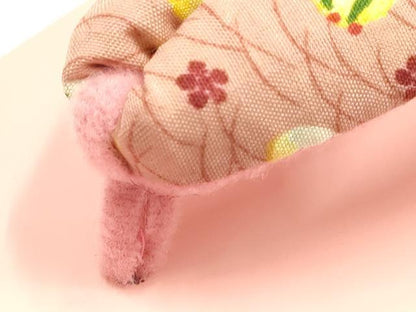 平和屋着物▼和装小物　下駄　桐下駄　鼻緒:芝花文　兎　逸品　未使用　AABL1966ay