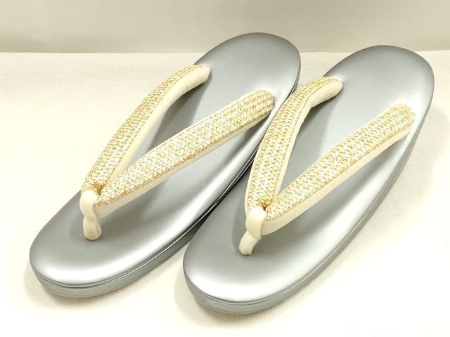 平和屋着物▼和装小物　和装草履　鼻緒:網代　金銀糸　日本製　逸品　AABL1967ay