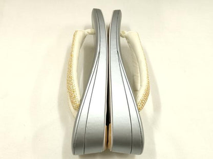 平和屋着物▼和装小物　和装草履　鼻緒:網代　金銀糸　日本製　逸品　AABL1967ay