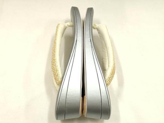 平和屋着物▼和装小物　和装草履　鼻緒:網代　金銀糸　日本製　逸品　AABL1967ay