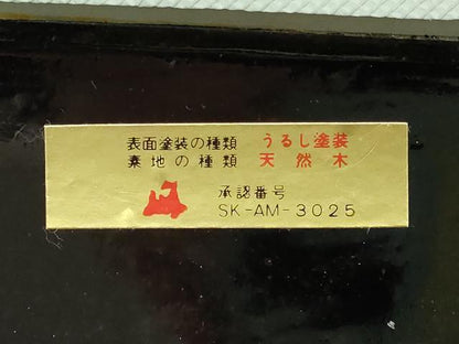平和屋着物▼和装小物　下駄　津軽塗　鼻緒:花柄　金彩　共箱付き　逸品　未使用　AABL1969ay